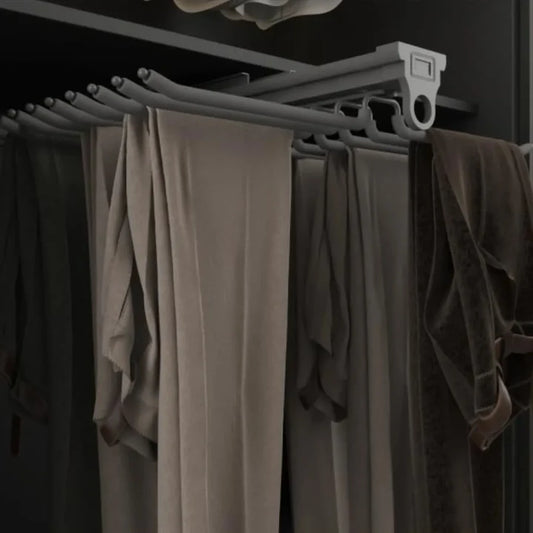 Hettich Top Mounted Pants Rack - Two Row Soft-Close Pull-Out
