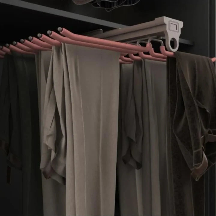 Hettich Top Mounted Pants Rack - Two Row Soft-Close Pull-Out