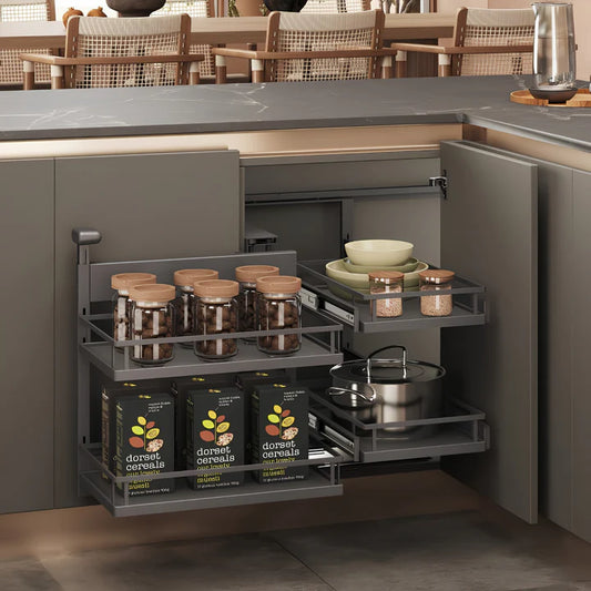 Ebco Magic Corner Max 90 Kitchen Organizer (Anthracite Finish) MCM90