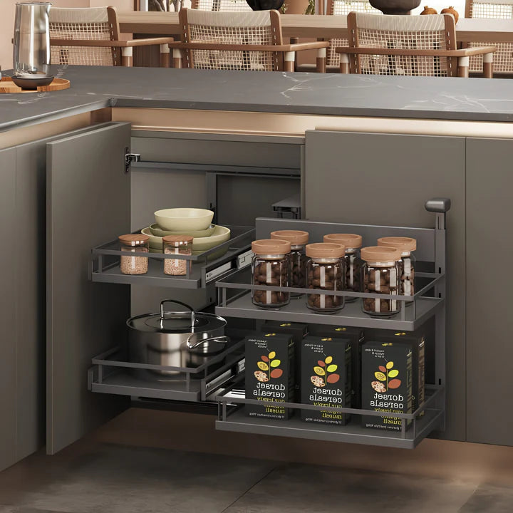 Ebco Magic Corner Max 90 Kitchen Organizer (Anthracite Finish) MCM90